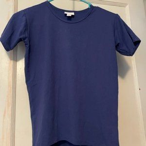 LuLaRoe Navy Leggings Material Girl's Gracie Top Size 8